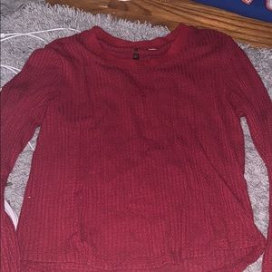 dark red pacsun waffle long sleeve